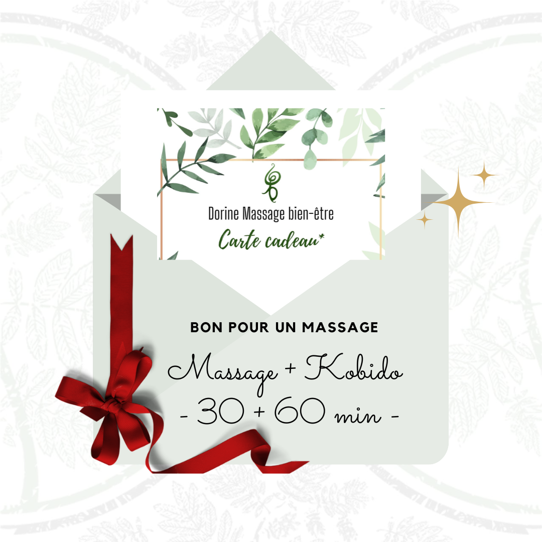 Carte cadeau Kobido 60 min + massage corps 30 min (-10€ prochain rdv)